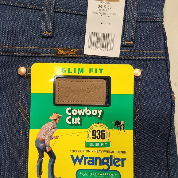 Wrangler's 936 Rigid Blue 34 x 33 Cowboy Cut - Picture 8 of 8